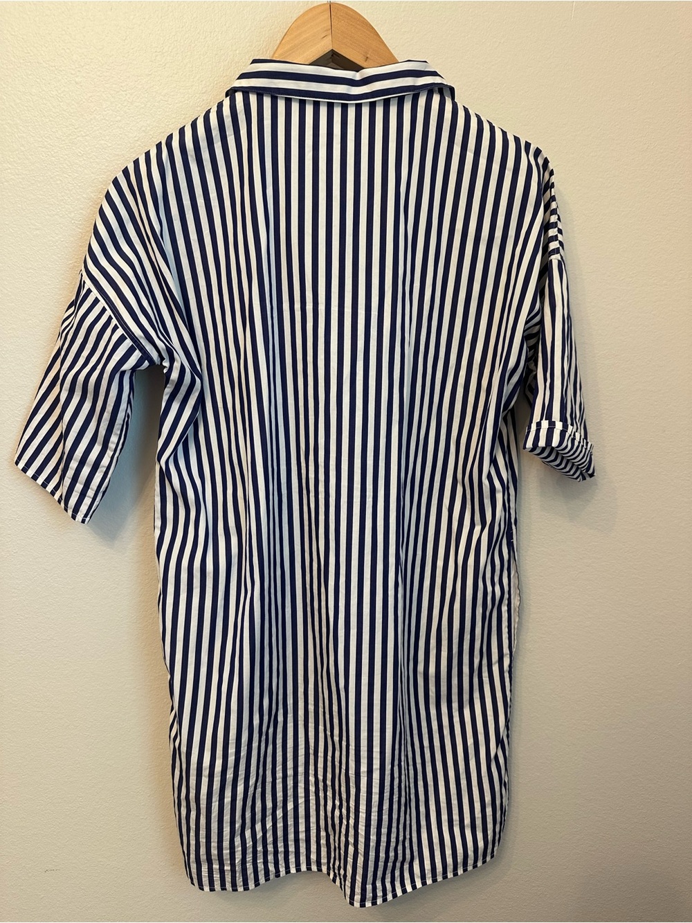 KULE The Izzy Navy & White Striped Short-Sleeve Shirt Dress - Picture 8 of 9